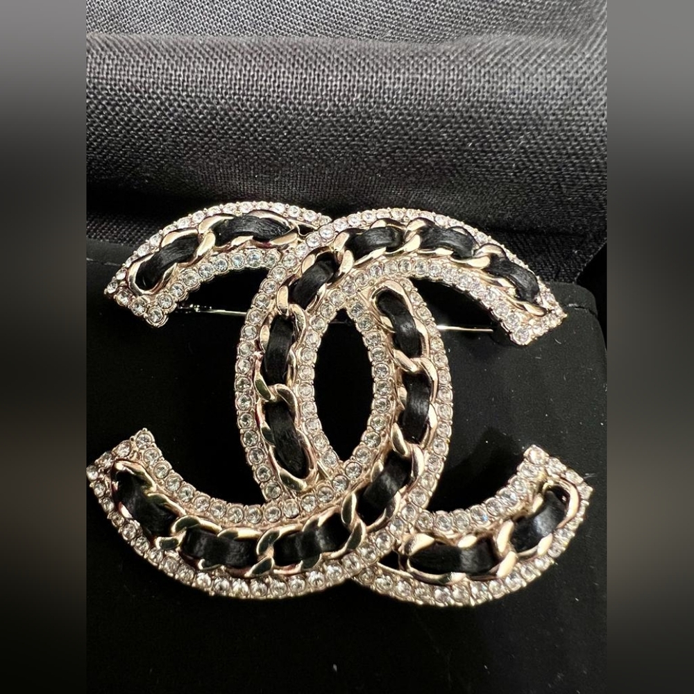 Chanel Crystal CC Brooch